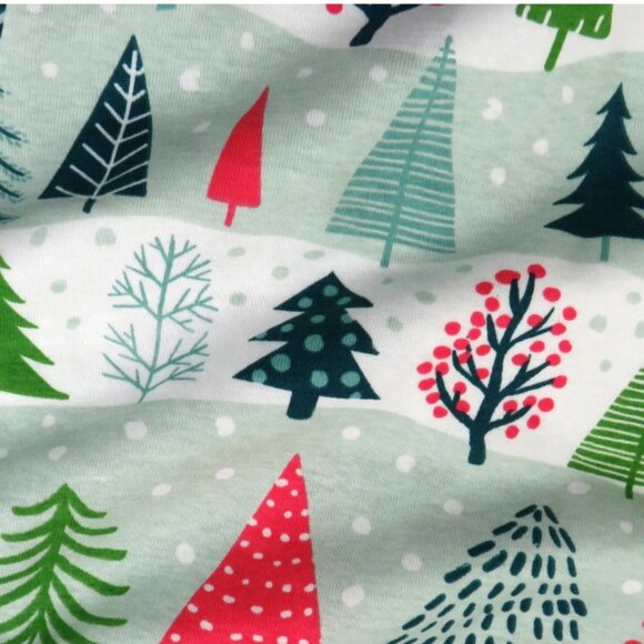 NWT Winter Forest Christmas Pajama Set – Soft Kids Holiday Sleepwear Pinetrees - Picture 3 of 6